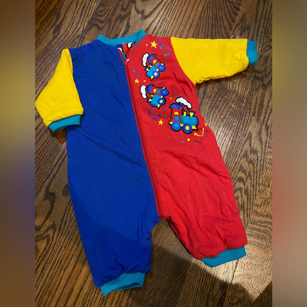 Vintage Reversible Train Romper